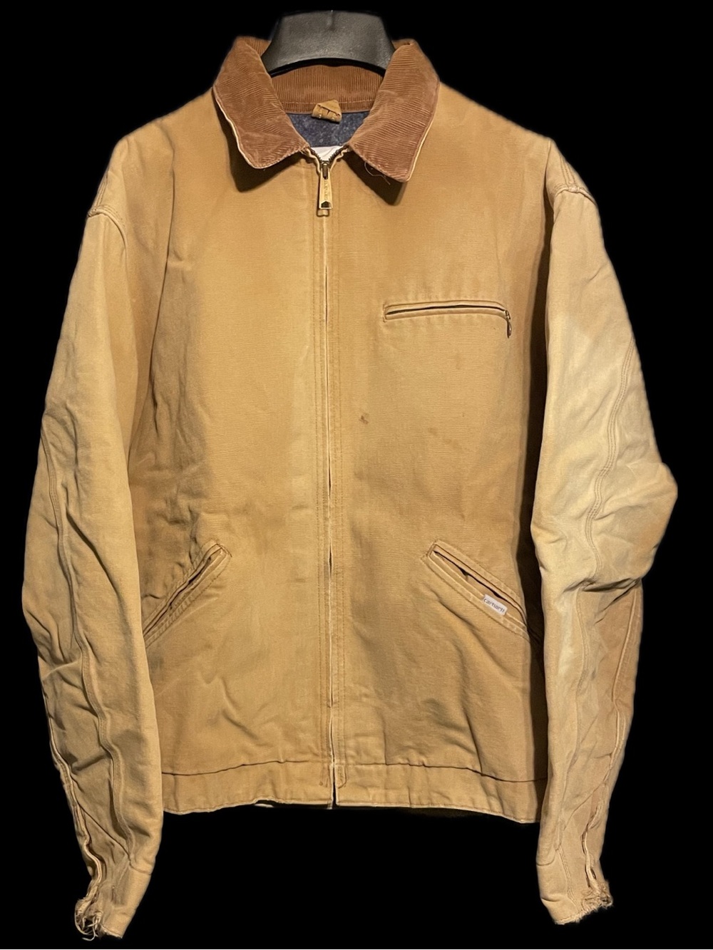 Carhartt 6BLJ J97 Tan Detroit Blanket Lined Coat Jacket Sz XL/XXL Distressed